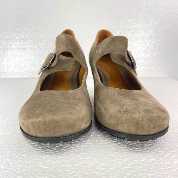 GEOX RESPIRA suede leather wedge with buckle strap - EU 41 / US 10.5 - Picture 3 of 13